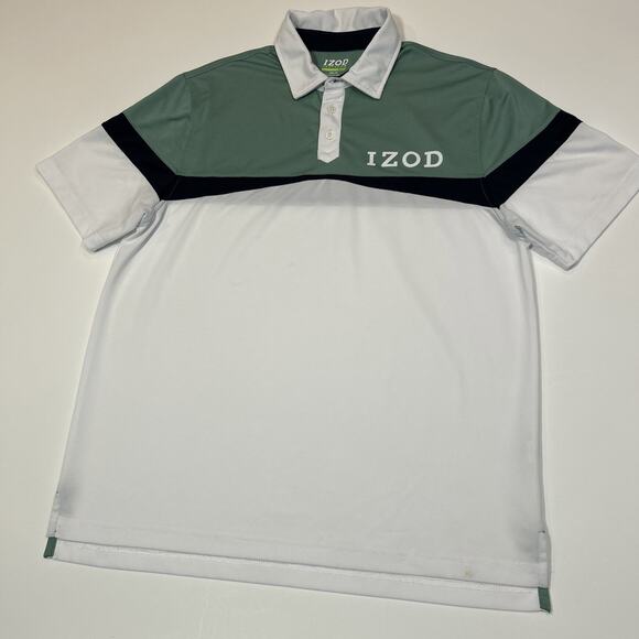 Izod Performance Xtreme Function Cool FX Golf Polo Men’s Large Green White Blue - Picture 2 of 14